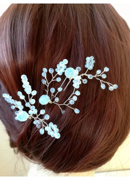 Комплект украси за коса на фуркети за булка серия Moon Stone by Rosie Concept